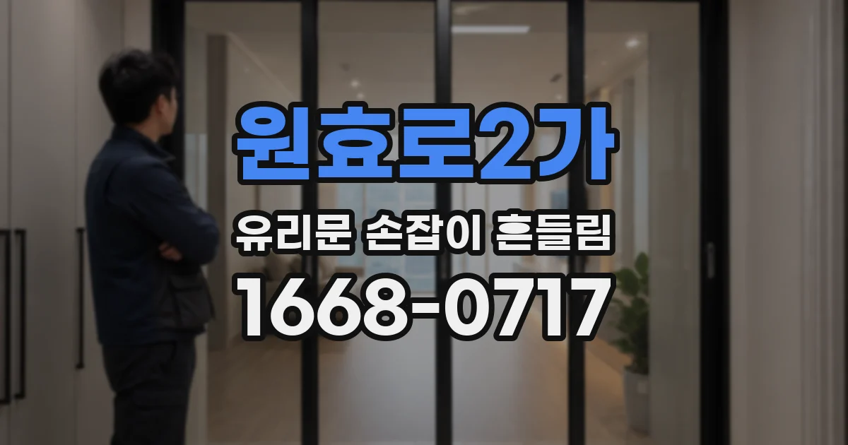 원효로2가 유리문 손잡이 흔들림