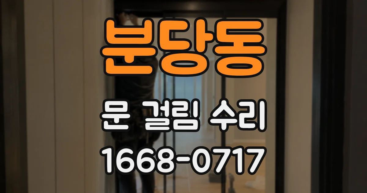 분당동 문 걸림 수리