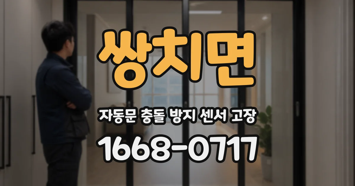 쌍치면 자동문 충돌 방지 센서 고장