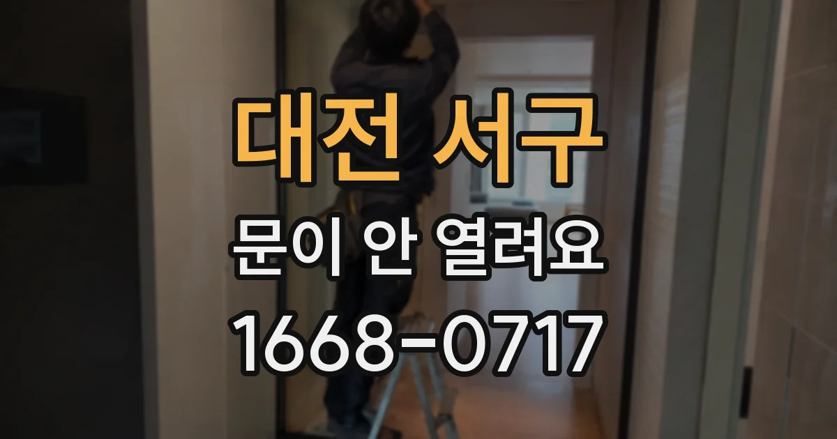 대전 서구 문이 안 열려요