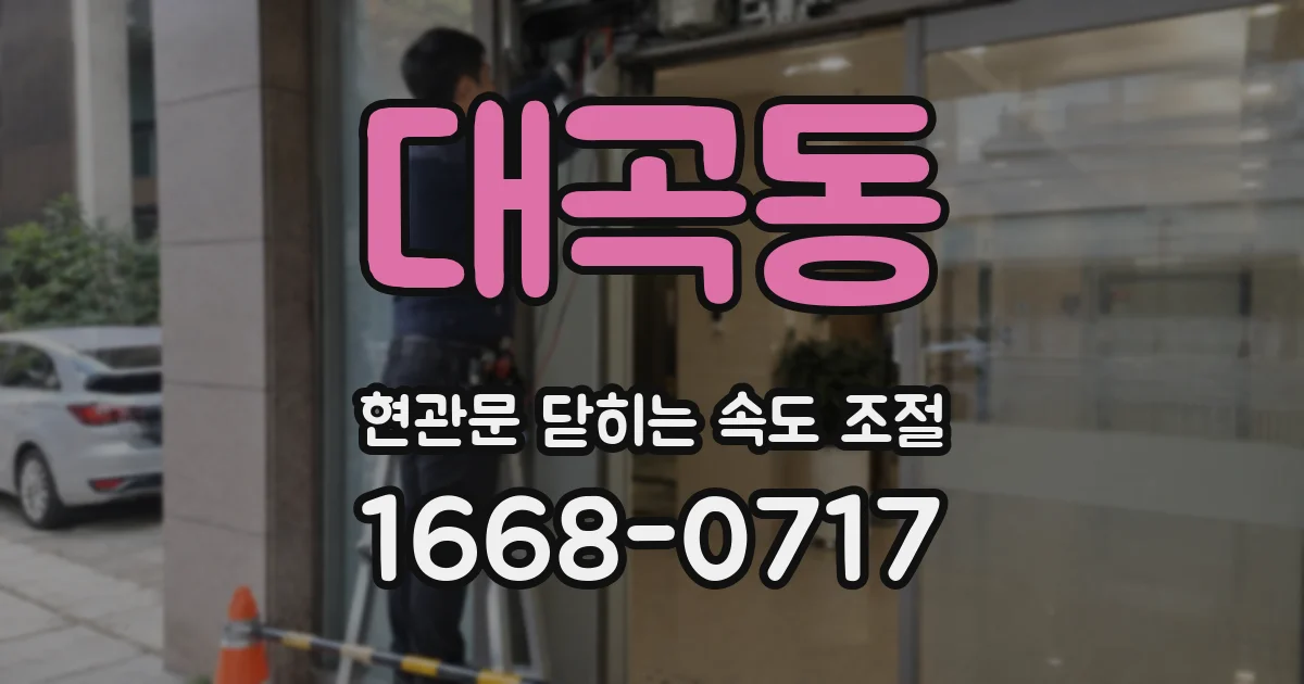 대곡동 현관문 닫히는 속도 조절