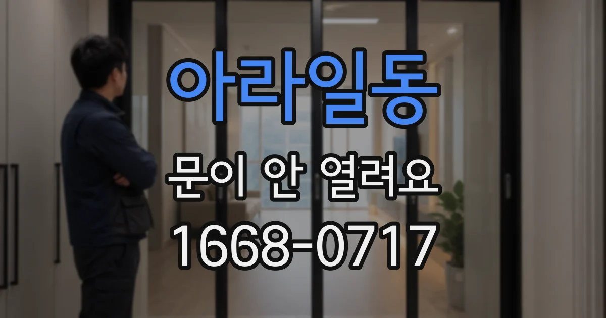 아라일동 문이 안 열려요