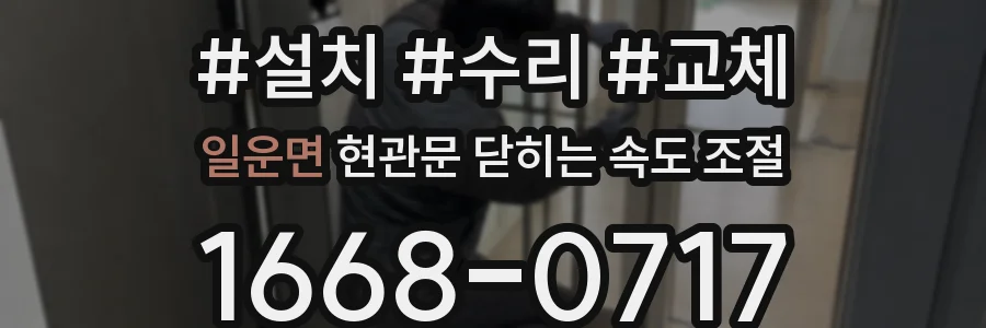 일운면 현관문 닫히는 속도 조절