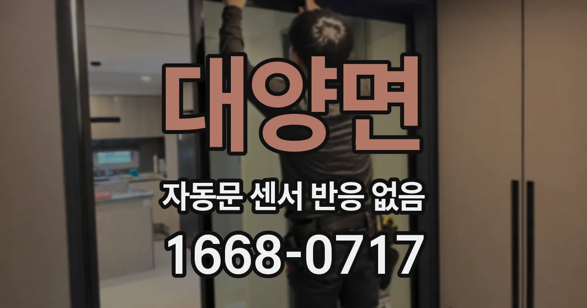 대양면 자동문 센서 반응 없음