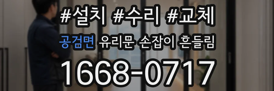 공검면 유리문 손잡이 흔들림
