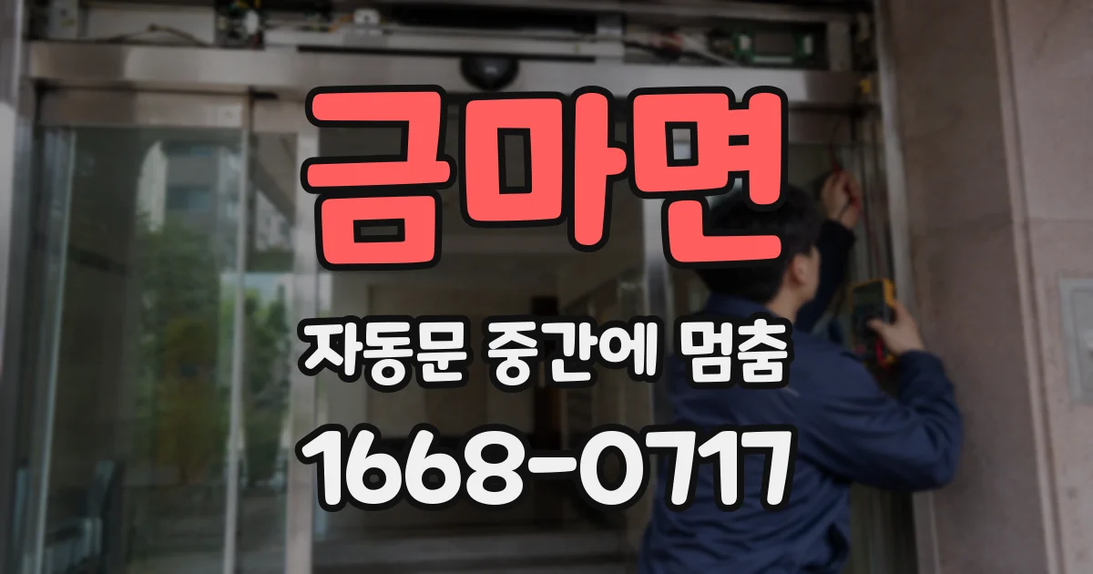 금마면 자동문 중간에 멈춤