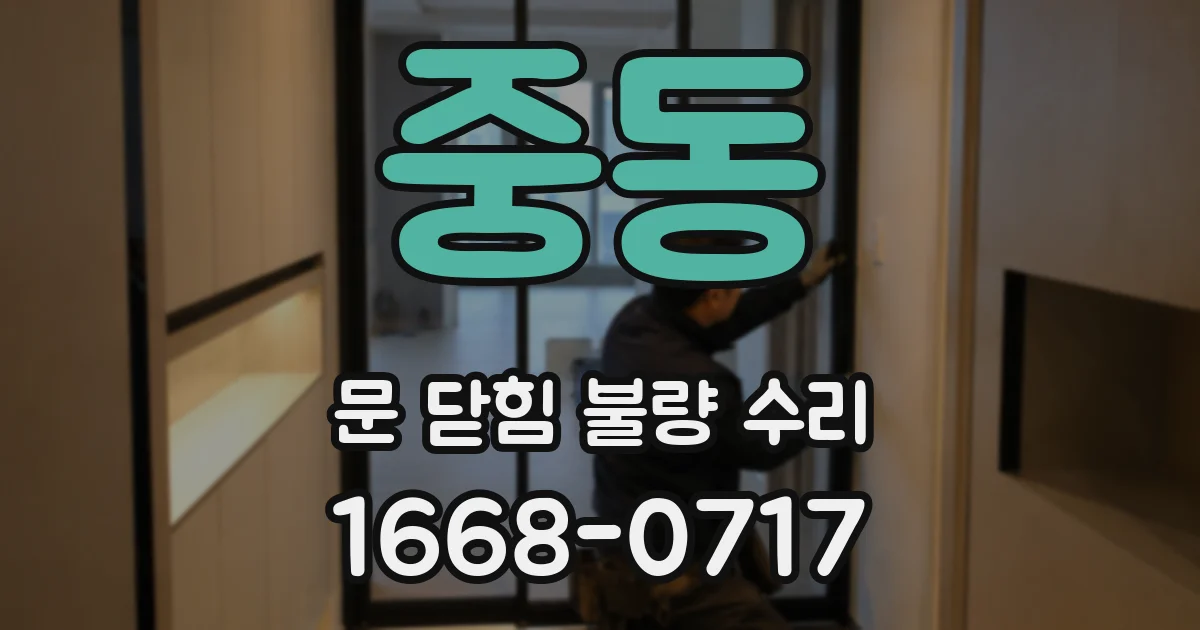중동 문 닫힘 불량 수리
