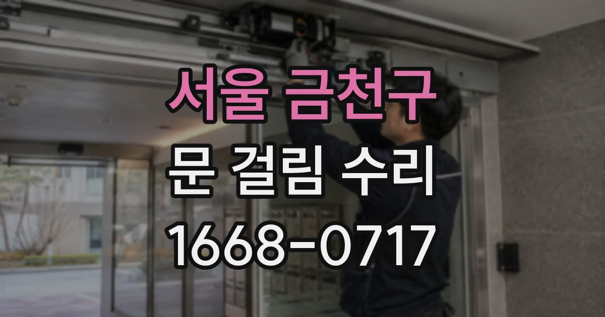 서울 금천구 문 걸림 수리