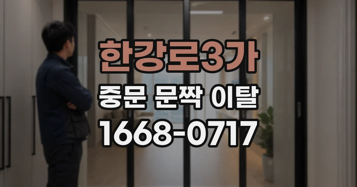 한강로3가 중문 문짝 이탈