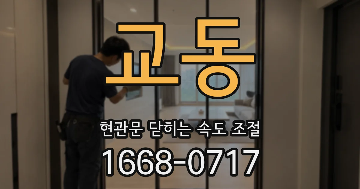 교동 현관문 닫히는 속도 조절
