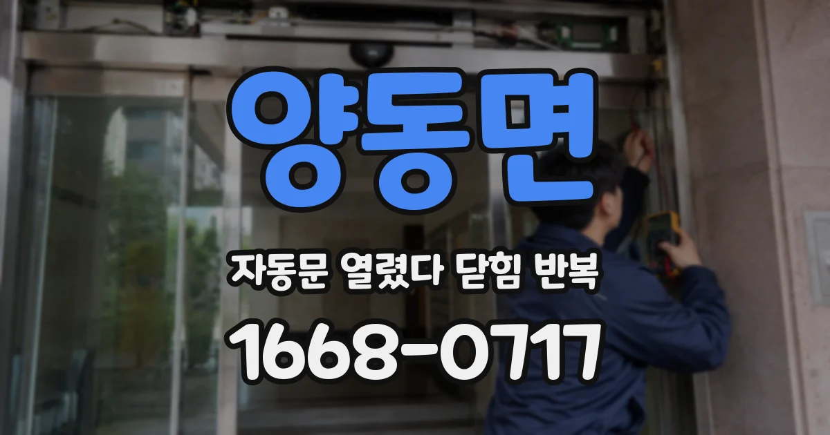 양동면 자동문 열렸다 닫힘 반복 현상은 문이 한 번 열리고 곧바로 닫히거나, 중간에 멈춘 상태에서 다시 열리며 이어질 수 있습니다.