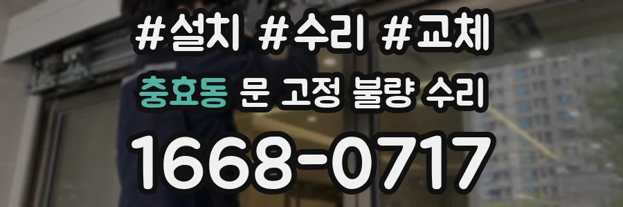 충효동 문 고정 불량 수리