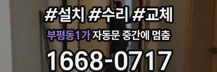 부평동1가 자동문 중간에 멈춤