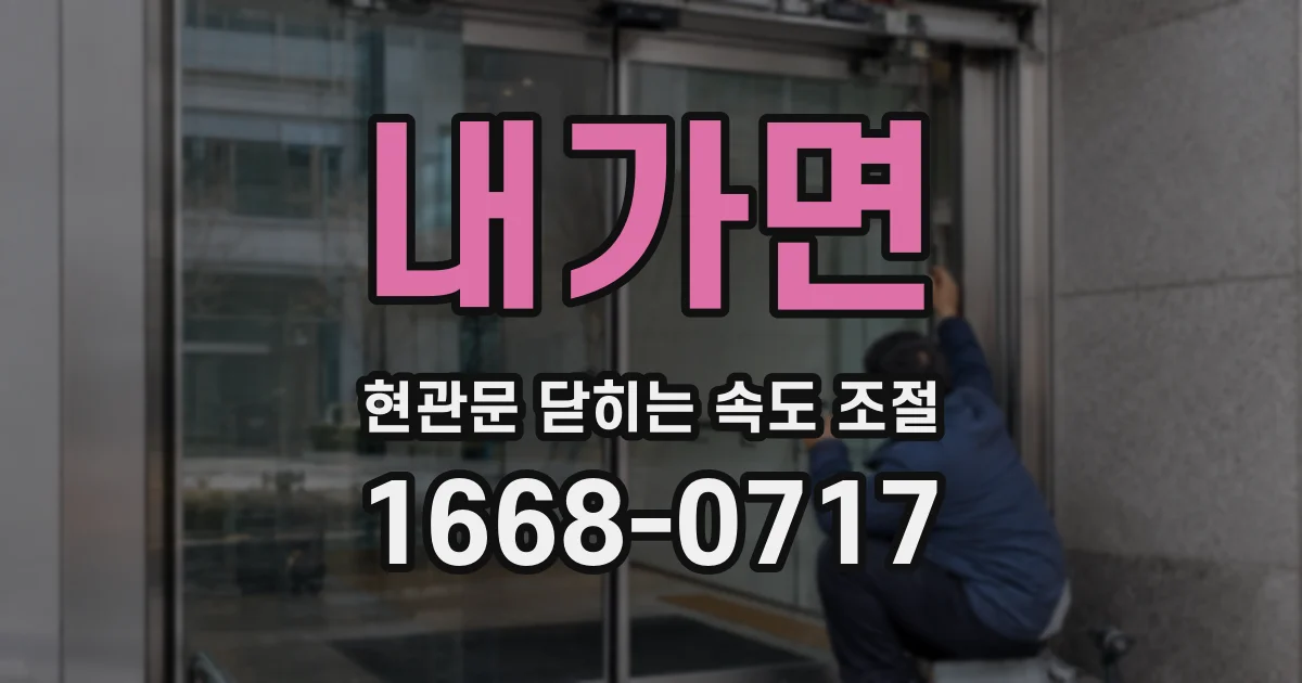 내가면 현관문 닫히는 속도 조절