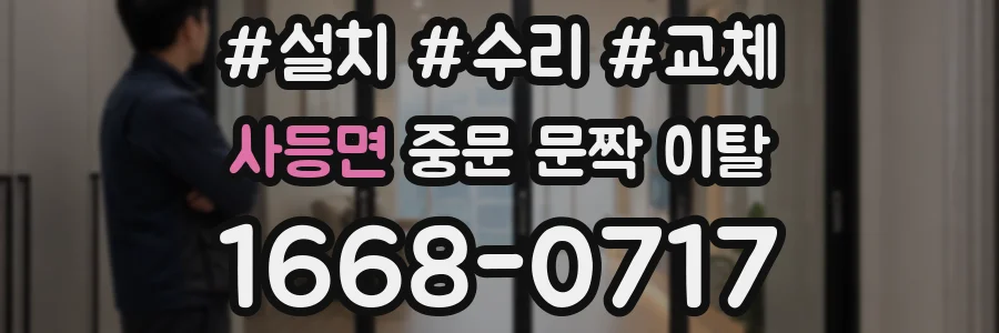 사등면 중문 문짝 이탈