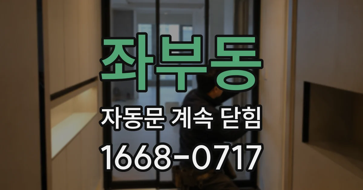 좌부동 자동문 계속 닫힘