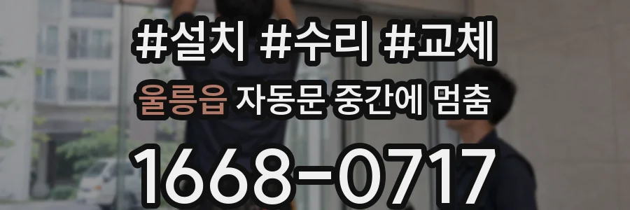울릉읍 자동문 중간에 멈춤