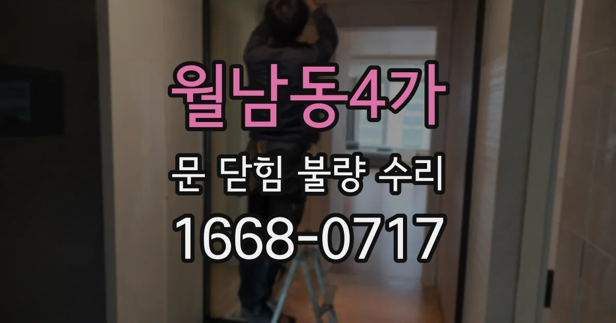 월남동4가 문 닫힘 불량 수리