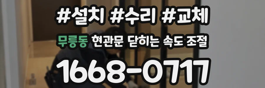 무릉동 현관문 닫히는 속도 조절
