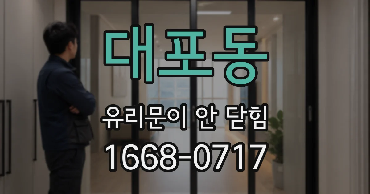 대포동 유리문이 안 닫힘