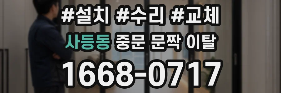 사등동 중문 문짝 이탈