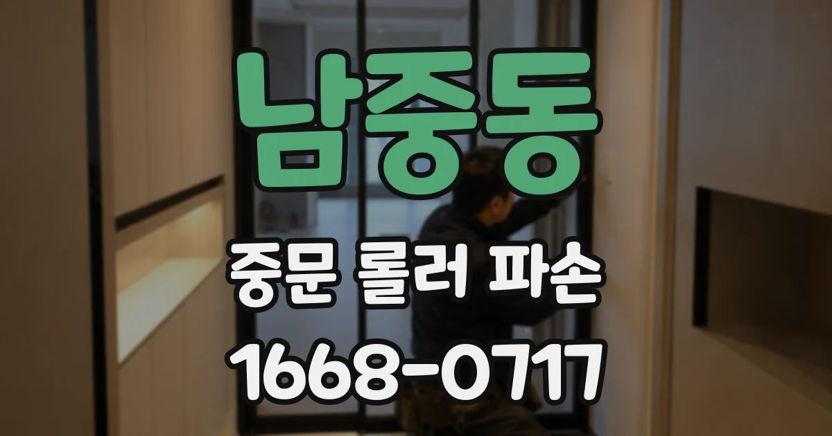 남중동 중문 롤러 파손