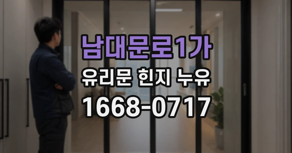 남대문로1가 유리문 힌지 누유