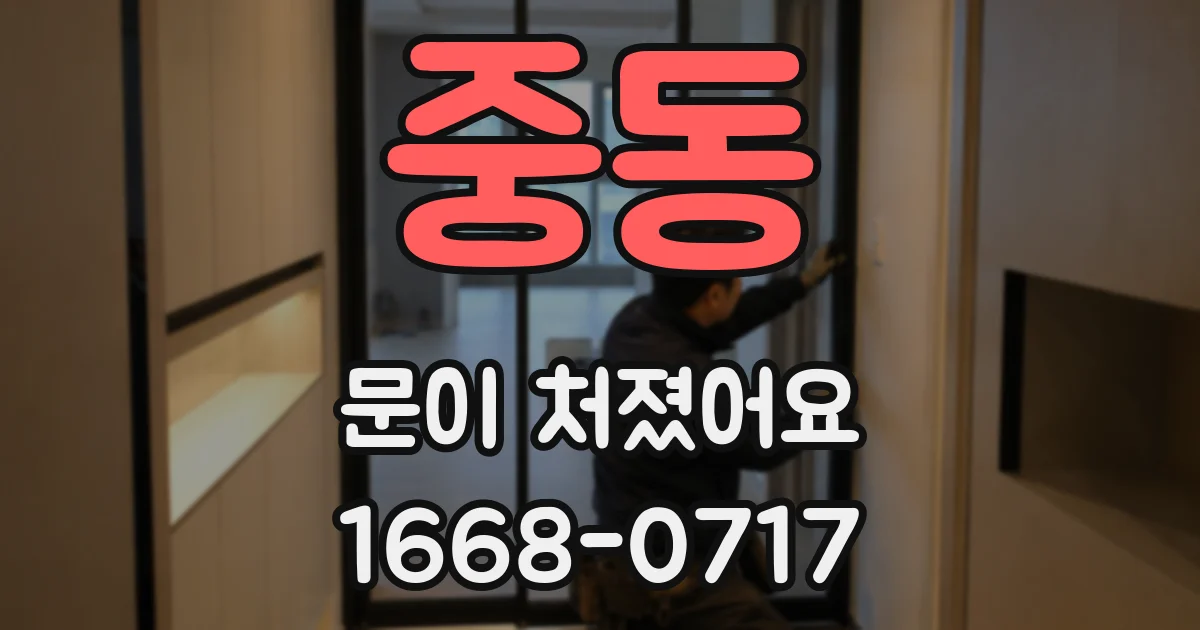 중동 문이 처졌어요