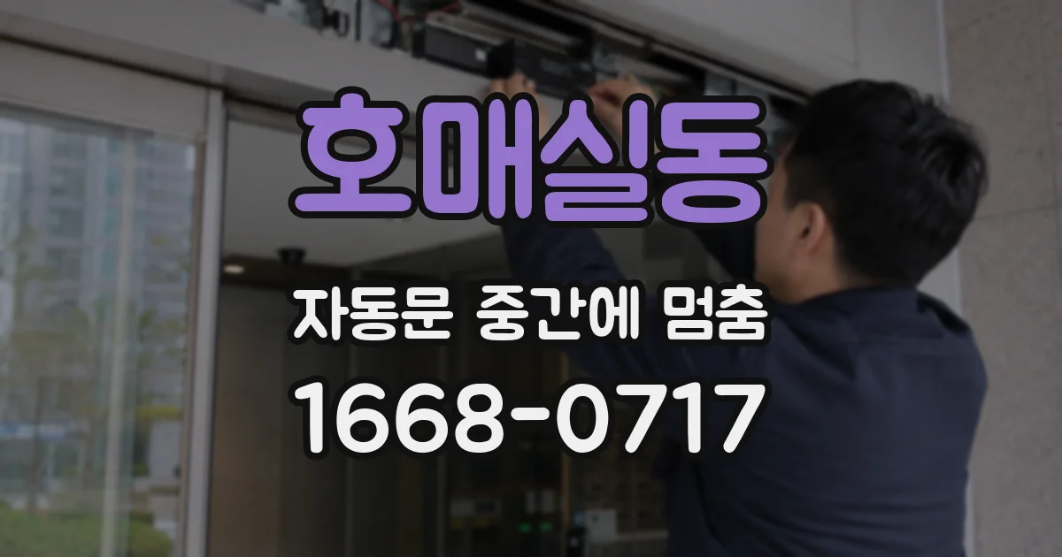 호매실동 자동문 중간에 멈춤