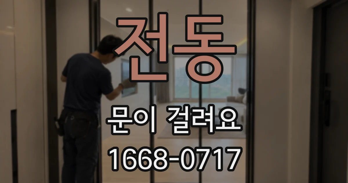 전동 문이 걸려요