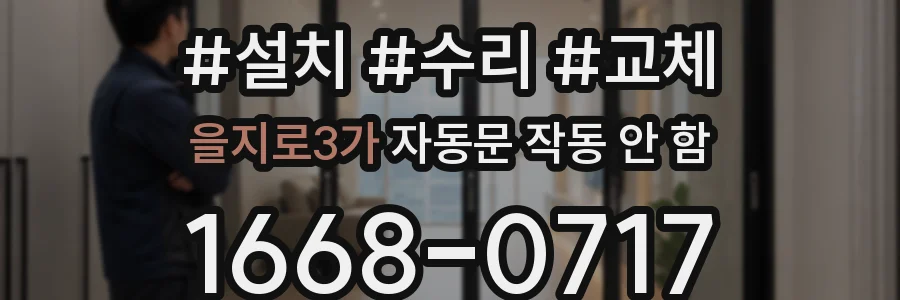 을지로3가 자동문 작동 안 함