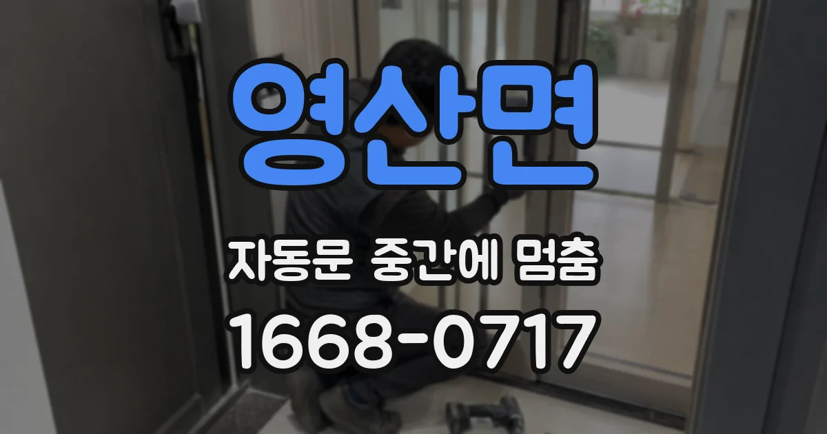 영산면 자동문 중간에 멈춤