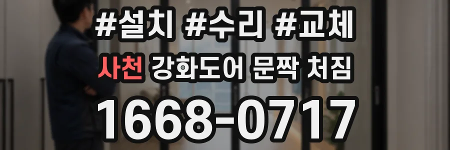 사천 강화도어 문짝 처짐