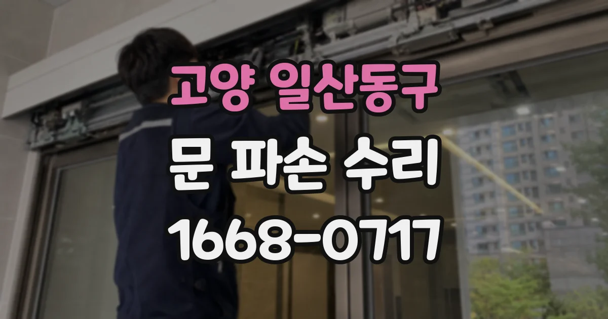 고양 일산동구 문 파손 수리