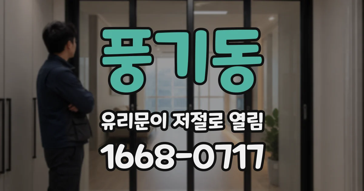 풍기동 유리문이 저절로 열림