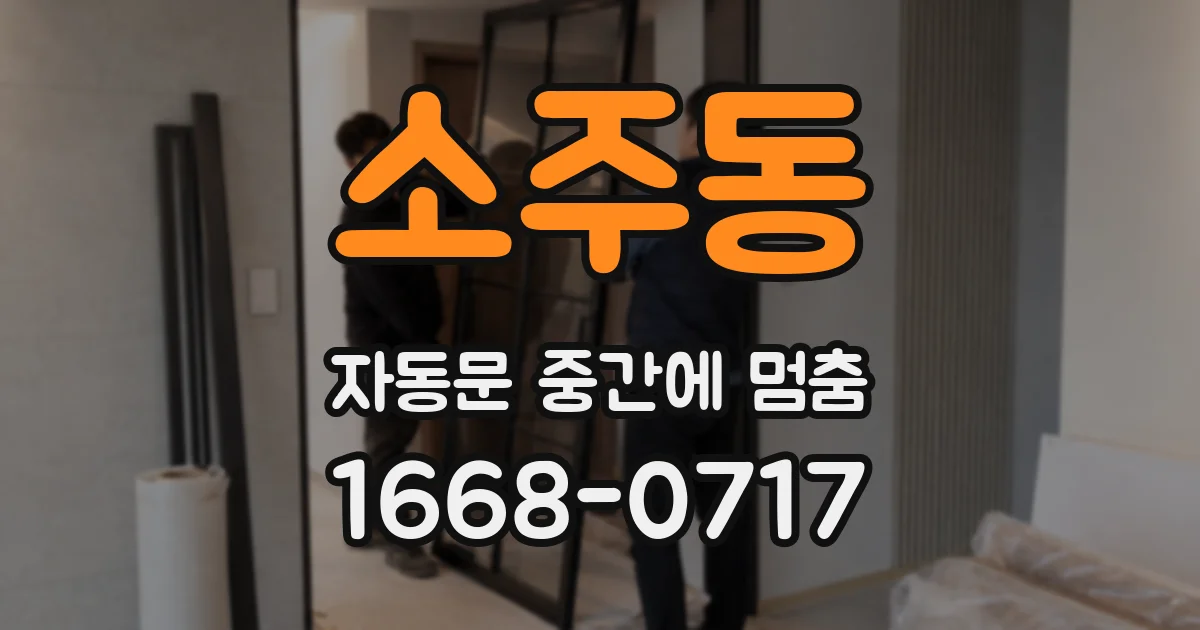 소주동 자동문 중간에 멈춤