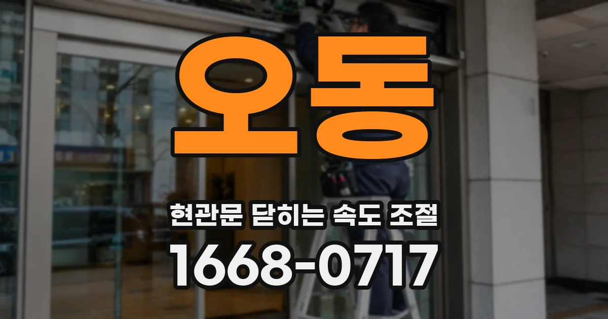 오동 현관문 닫히는 속도 조절