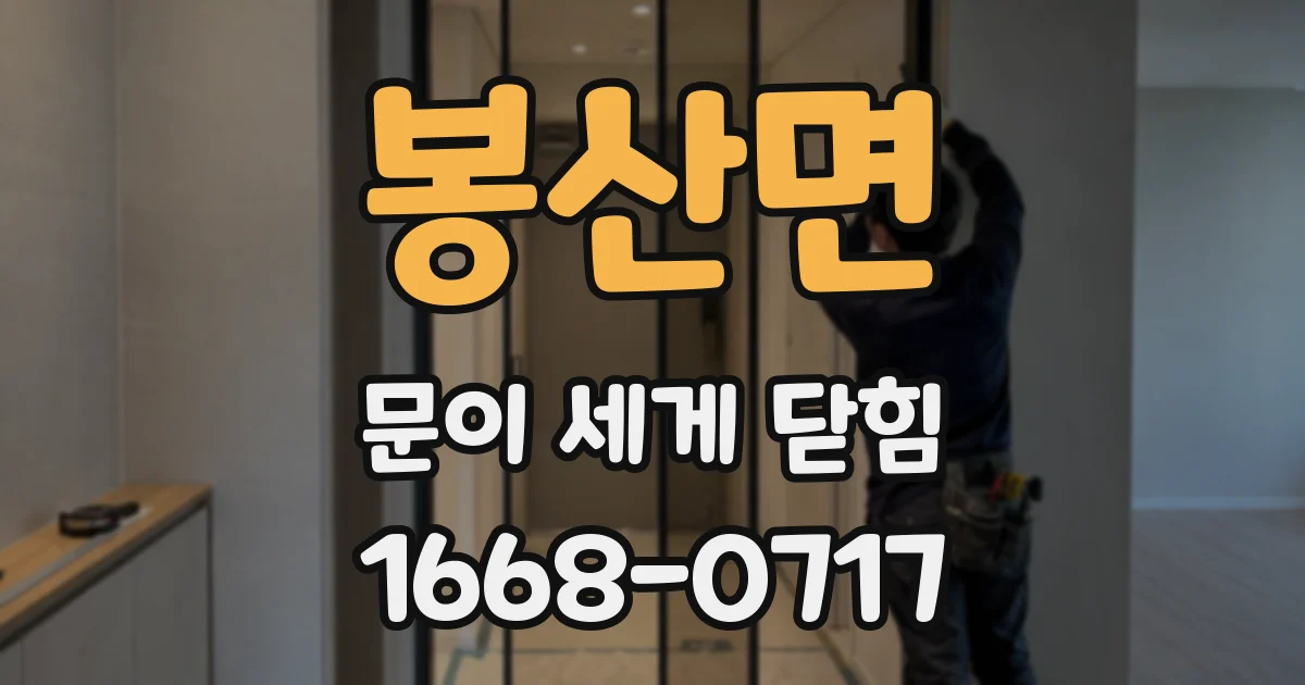 봉산면 문이 세게 닫힘