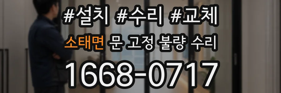 소태면 문 고정 불량 수리