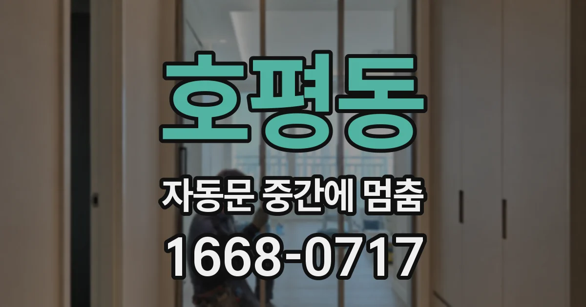 호평동 자동문 중간에 멈춤