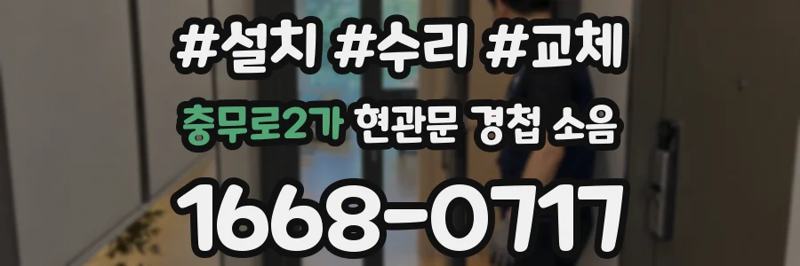 충무로2가 현관문 경첩 소음