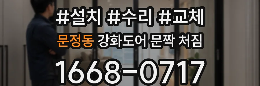 문정동 강화도어 문짝 처짐