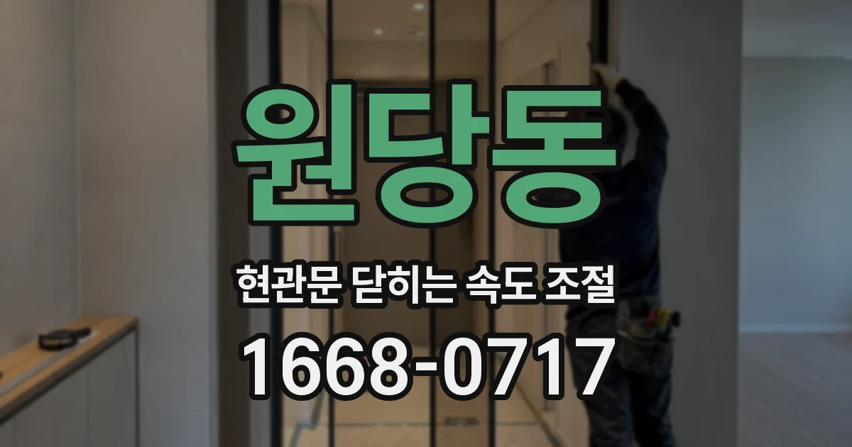 원당동 현관문 닫히는 속도 조절