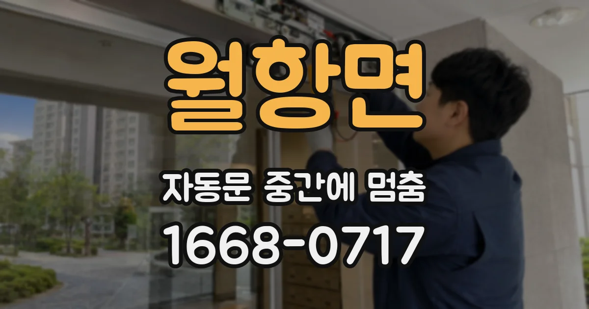 월항면 자동문 중간에 멈춤
