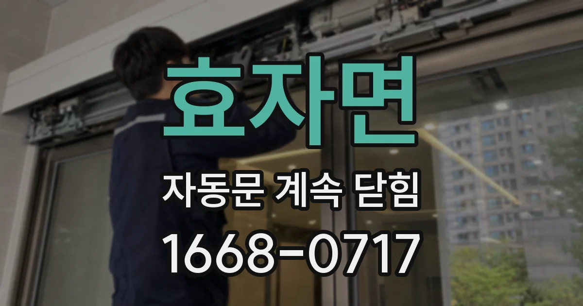 효자면 자동문 계속 닫힘
