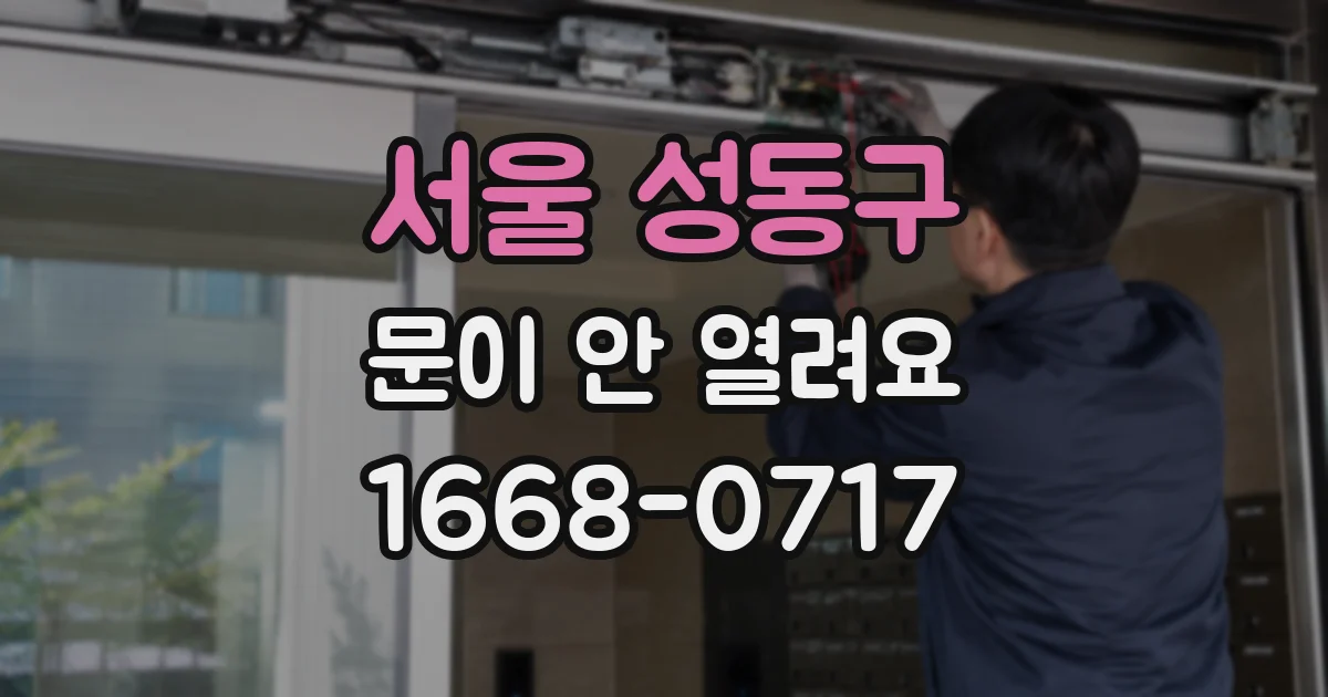 서울 성동구 문이 안 열려요
