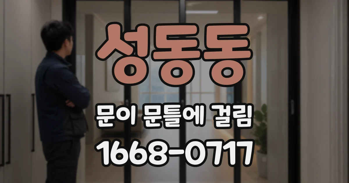 성동동 문이 문틀에 걸림
