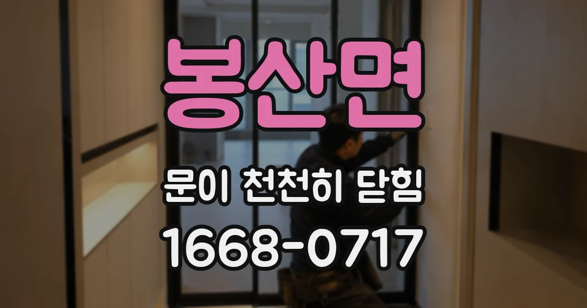 봉산면 문이 천천히 닫힘
