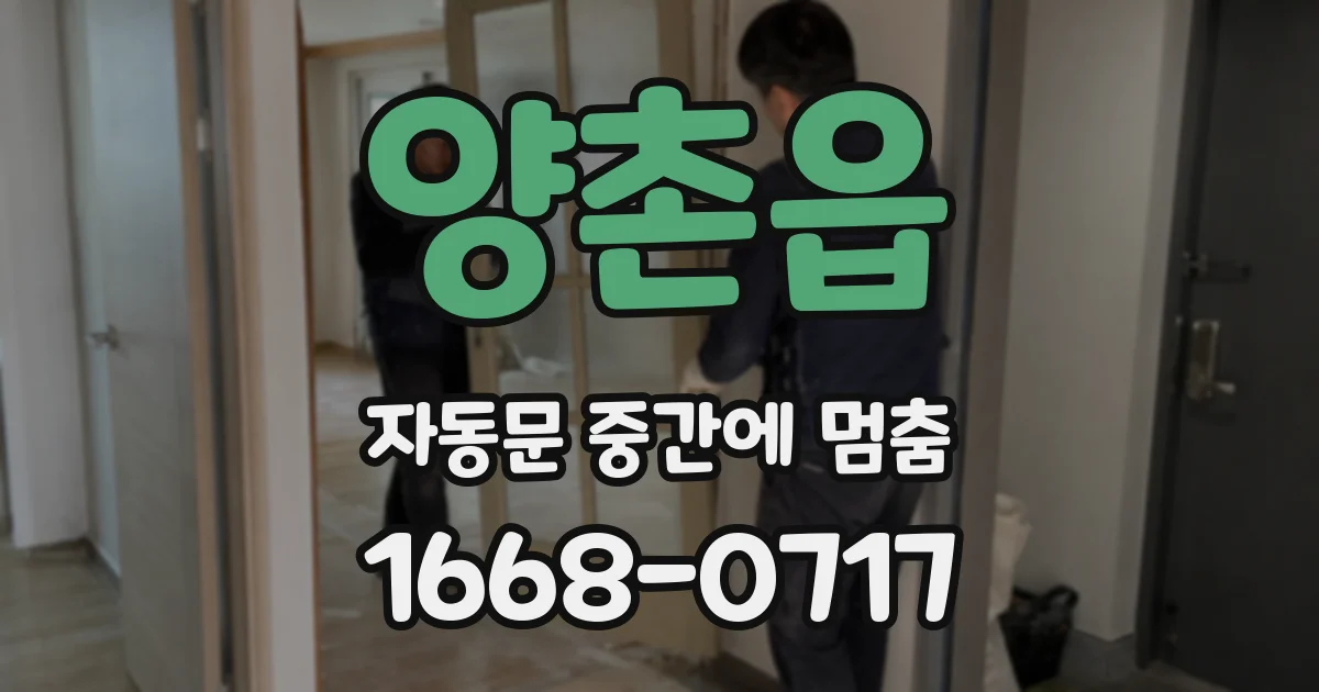 양촌읍 자동문 중간에 멈춤