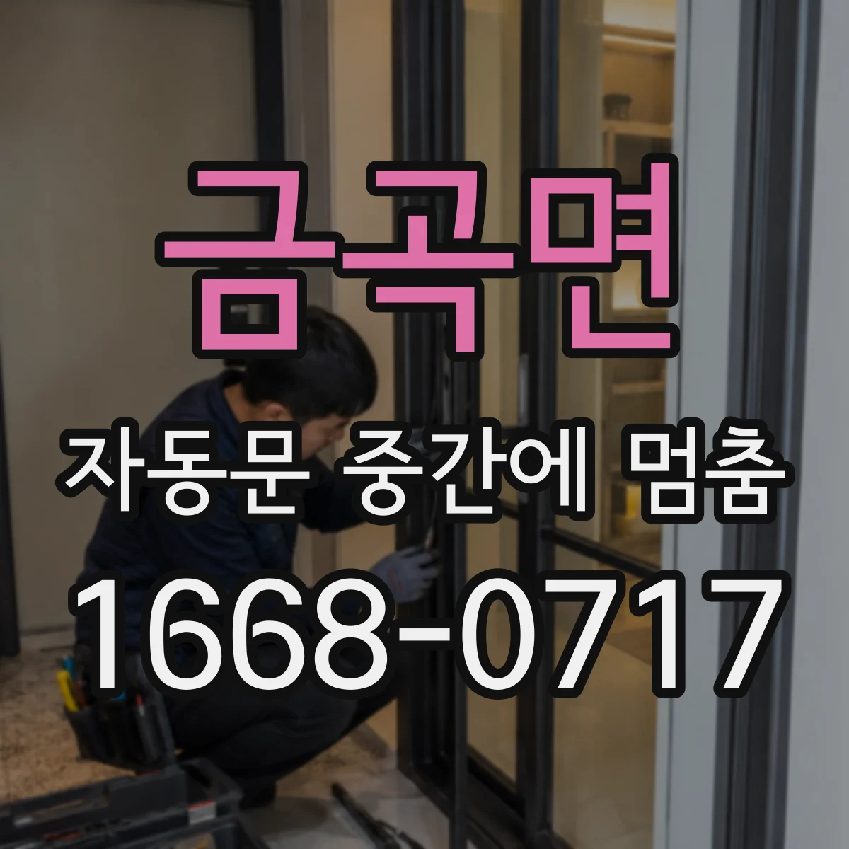 금곡면 자동문 중간에 멈춤